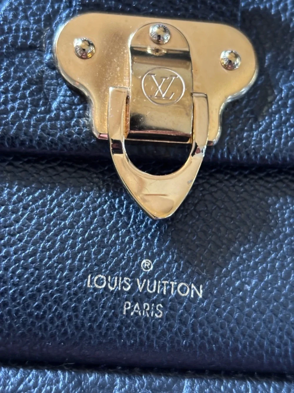 Louis Vuitton Black Monogram Leather Crossbody with Gold Hardware